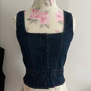 The Workshop Denim Button-Up Top